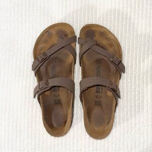 Birkenstock Mayari Double Strap Leather Sandal - Brown - Size EU 39
